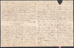 1840 Saxlehner András (1815-1889) nagykereskedő, ásványvízforrás-tulajdonosnak írt német nyelvű levé...