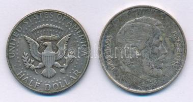 1947. 5Ft Ag "Kossuth" + Amerikai Egyesült Államok 1967. 1/2$ Ag "Kennedy" T:F,V...