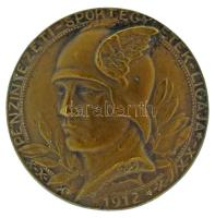 1933. "Pénzintézeti Sportegyletek Ligája 1912 / Football III." egyoldalas bronz díjérem, hátoldalán "LUDVIG" gyártói jelzéssel és "1933 Football III." gravírozással (37mm) T.AU, patina