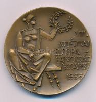 1966. "VIII. Atlétikai Európa Bajnokság Budapest 1966" kétoldalas bronz futó emlékérem. Szign.:Kiss Nagy András (1930-1997) (52mm) T:AU