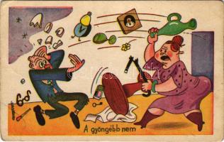 A gyöngébb nem / Marriage humour, angry wife (gyűrődések / creases)