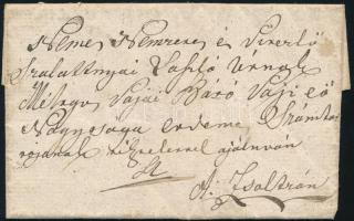 1840 Heves, Báró Vay Lajos (1803-1888) főispánnak szóló levél