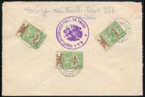 1915 Ajánlott tábori levél 5 db Hadisegély 5f bélyeggel Bécsbe / Registered field post cover "K...