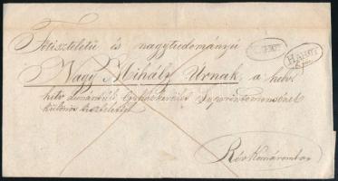 1841 Portós levél "HAHOT" - Révkomárom (Gudlin 200 p)