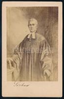 Székács József (1809-1876) a Bányai evangélikus egyházkerület püspökének portréja, festmény nyomán készült fénynyomat, 10,5×6,5 cm