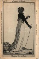 Costume Parisien, Costume de Matin, Historie du Costume (De Loius XVI au second empire) / historic costume art postcard