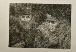 Olvashatatlan jelzéssel: Alakok. Rézkarc, papír. 29x40 cm.