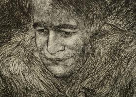 Olvashatatlan jelzéssel: Alakok. Rézkarc, papír. 29x40 cm