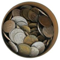 Vegyes, magyar és külföldi érmetétel mintegy ~1kg súlyban T:vegyes Mixed, Hungarian and foreign coin lot (~1kg) C:mixed