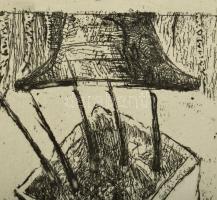 Olvashatatlan jelzéssel, feltehetően román művész: Metamorfózis. Rézkarc, papír. Művészpéldány EA je...