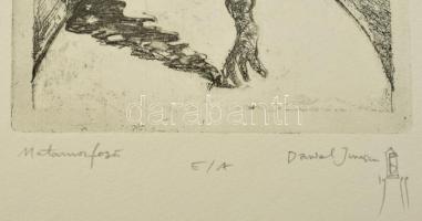 Olvashatatlan jelzéssel, feltehetően román művész: Metamorfózis. Rézkarc, papír. Művészpéldány EA je...