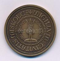 Tóth Sándor (1933-2019) "MISKOLCZ SIGILLUM CIVITATIS" kétoldalas bronz emlékérem, hátoldalon az avasi templom és Kossuth Lajos (42,5mm) T:AU