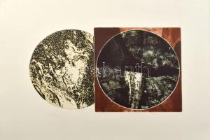 Pató Károly (1950-): "Kupola". Rézkarc, papír, jelzés nélkül. 36x21 cm