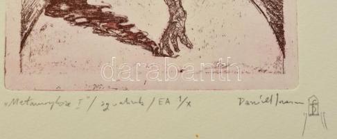 Olvashatatlan jelzéssel, feltehetően román művész: Metamorfózis. Rézkarc, papír. Művészpéldány EA I/...