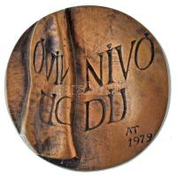 Asszonyi Tamás (1942-) 1979. "Nívó díj / Alföldi Nyomda" kétoldalas bronz plakett (74mm) T:AU