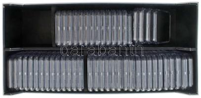 50db "Leuchtturm" slab műanyag érmetartó tok dobozban, 18mm átmérőjű érmékhez, új állapotban