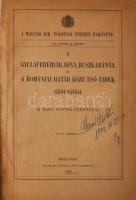 Nopcsa Ferenc, ifj. báró: A Gyulafehérvár, Déva, Ruszkabánya és a romániai határ közé eső vidék geológiája. A Magyar Kir. Földtani Intézet évkönyve XIV. köt. 4. füzet. Bp., 1905, M. Kir. Földtani Intézet,(Franklin-ny.), 2+[83]-253 p. + 1 (XV. tábla: Gyulafehérvár, Déva, Ruszkabánya és az ország határa közt fekvő vidékek átnézetes geologiai térképe, Halaváts Gyula.; Dr. Hofmann K[ároly].; Mrazec L[ajos]., Dr. Lóczy L[ajos]; Dr. Pálfy M[ór]; Dr. Schafarzik F[erenc] és saját felvételei alapján összeállította: Dr. Ifj. Báró Nopcsa Ferencz, 1:200,000, színes, litografált térkép, Bp., Grund V.-ny., szakadt, 55x64 cm. Szövegközti fekete-fehér illusztrációkkal. Bekötött papírborítókkal, a hátsó papírborító javított. Átkötött félvászon-kötés, névbélyegzéssel és névbejegyzéssel.