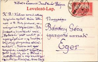 1926 Pápa, Kossuth Lajos utca, Postapalota, Horváth Lajos, Siklósy János üzlete, bank