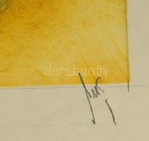 Veres, Pavel (1954-): Formatanulmányok. Ceruza, papír. Jelzett. Lapszéli kisebb sérülésekkel. 13x27 ...