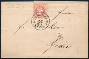 1867 5kr levélen Esztergomba "KLAGENFURT" - Gran