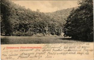 Zsiványtorony, Zsivánska veza (Felsőkosztolány, Horny Kostolan); vár. Brunczlik Imre kiadása (Aranyosmarót) / castle (EK)