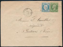 1871 Levél 2 bélyeges bérmentesítéssel Bécsbe / Cover to Vienna