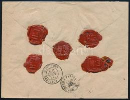 1876 Ajánlott levél négyescsíkkal / Registered cover with stripe of 4