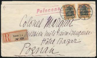1920 Ajánlott levél / Registered cover "TORUN"