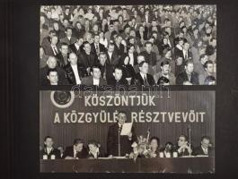 1978 Dunavarsány, Petőfi MGTSZ látogatás fényképalbuma, összesen 48 db fotóval, az egyik képen Kádár Jánosné Tamáska Máriával, zsinórfűzéses egészvászon-kötésben, 25x35 cm