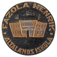 1988. "Fazola Henrik Általános Iskola" egyoldalas, öntött bronz emlékérem, hátoldalán névre szóló gravírozással T:XF