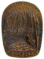 1974. "Borsod Tourist - Aggtelek - 1954-1974" egyoldalas, öntött bronz plakett (63x84mm) T:AU, patina