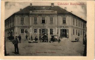 Bonyhád, Arany Oroszlán szálloda és étterem, kávéház, Erdős Zsigmond üzlete. Reining E. kiadása (EB)
