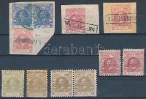 Szerbia ca. 1866 4 db Hírlapbélyeg + 2 db postabélyeg + 3 db kivágás / Serbia small lot