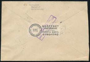 Szerbia 1942 Ajánlott cenzúrázott helyi levél / Mi 58-61 on local registered censored cover "BE...