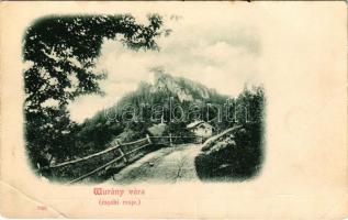 Murány, Murányalja, Podmurán, Murán; vár északi része / Muránsky hrad / castle ruins (gyűrődések / creases)