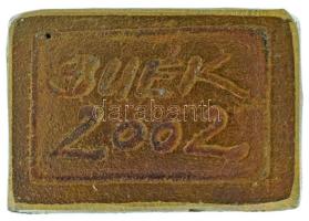 2001. "BÚÉK 2002" kétoldalas, öntött bronz plakett, egyik oldalán oroszlán ábrázolással (2...
