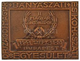 1961. "Országos Magyar Bányászati és Kohászati Egyesület - II. Magyar Öntőnapok 1961. szept. 18-20 Budapest" bronz plakett (62x82mm) T:AU