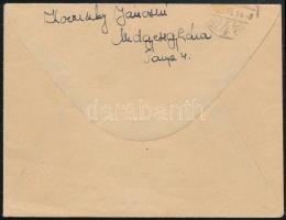 1945 (2. díjszabás) Ajánlott levél 8P készpénzes bérmentesítéssel, szükség ragjeggyel és "MAGYA...