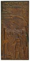 DN "KOMÉP - Tatabánya" egyoldalas, öntött bronz emlékplakett (69x142mm) T:XF