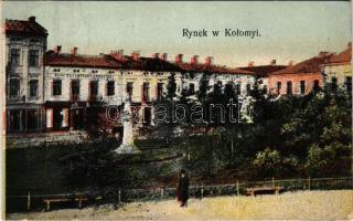 1941 Kolomyia, Kolomea, Kolomyja; Rynek. Artur Müller / square + "Központi Tábori Postahivatal" (EB)