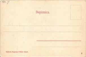 Eszék, Essegg, Osijek; Domobranska vojarna. Eugenije Pollak / Honvéd Kaserne / Honvéd laktanya / K.u...