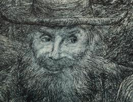 Olvashatatlan jelzéssel (Gazdag Péter?): Páros. Rézkarc, papír. 29,5x39,5 cm