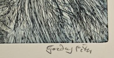 Olvashatatlan jelzéssel (Gazdag Péter?): Társaság. Rézkarc, papír. Lapszéli apró szakadásokkal. 30x5...