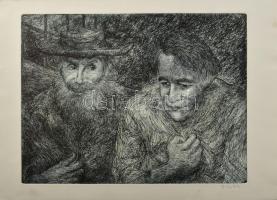 Olvashatatlan jelzéssel (Gazdag Péter?): Páros. Rézkarc, papír. 29,5x39,5 cm