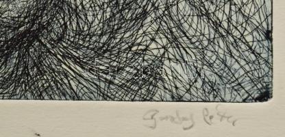 Olvashatatlan jelzéssel (Gazdag Péter?): Páros. Rézkarc, papír. 29,5x39,5 cm