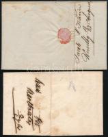 1845 2 db Portós levél Szegedre küldve az egyik / 2 unpaid cover to Szeged "RAAB" , "...