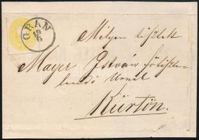 ~1862 2kr nyomtatvány darabon / on printed matter piece "GRAN"