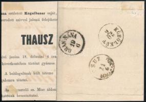 ~1862 2kr nyomtatvány darabon / on printed matter piece "GRAN"