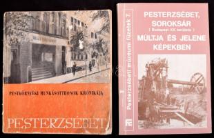Nagy Dezső: Pestkörnyéki Munkásotthonok Krónikája - Pesterzsébet. Budapest, 1965 97p. Kissé sérült papírborítóval + Pesterzsébet, Soroksár (Budapest XX. kerülete) múltja és jelene képekben. szerk Bogyirka Emil. Bp., 1989. 127p.