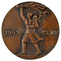 Búza Barna (1910-2010) 1970. "Felszabadulás 1945-1970" egyoldalas bronz plakett (77mm) T:XF, patina